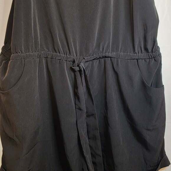 J. Crew Black Mini V-Neck Spaghetti Strap Romper XL - Picture 2 of 5